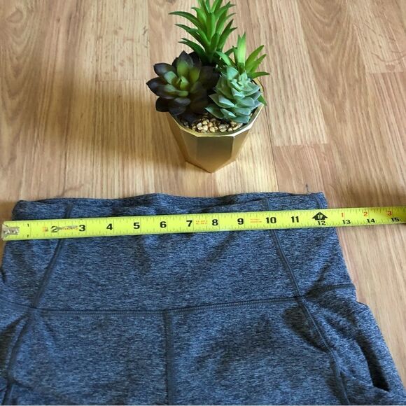 Lululemon Heathered Gray Black Mesh Detail Capri Leggings - Picture 6 of 8